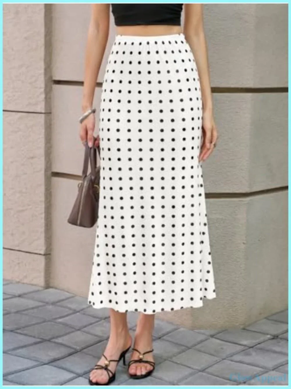 Women's Polka Dot Midi Skirt High Waisted Flowy Maxi A-Line Summer